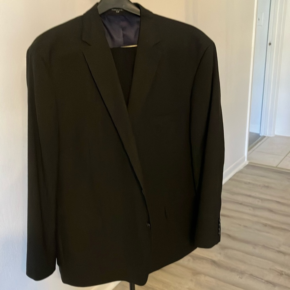 Black Single Breasted 2 Piece Suit with Notched Lapel and Modern Fit